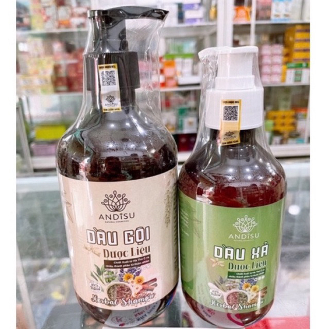 Combo Dầu Gội , Xả Dược Liệu Andisu Hàng Công Ty