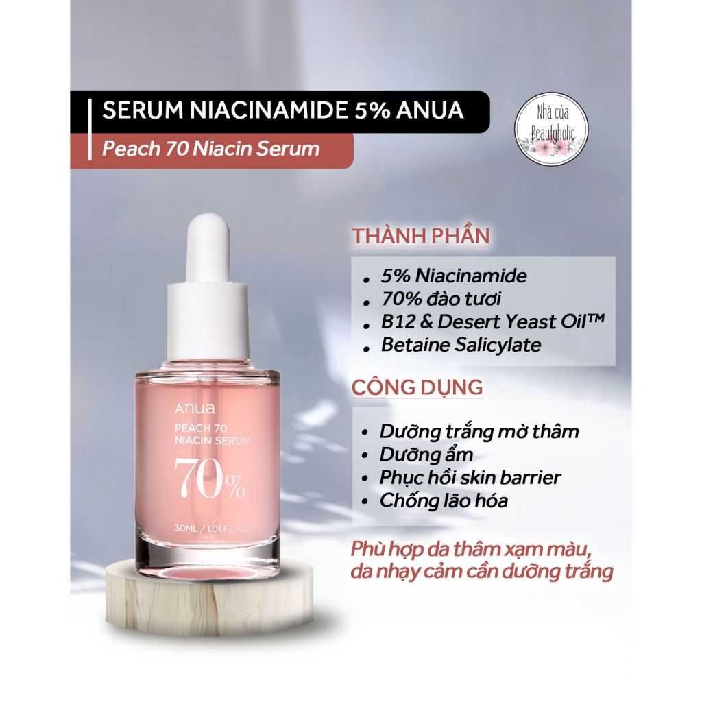 Serum dưỡng trắng Niacinamide 5% ANUA PEACH 70 NIACIN SERUM