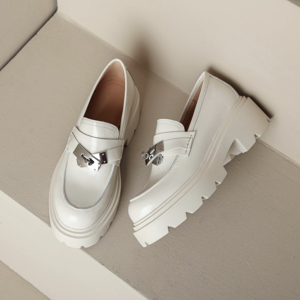 ENSO - Giày Da Thật MARGOT Màu Trắng Kem