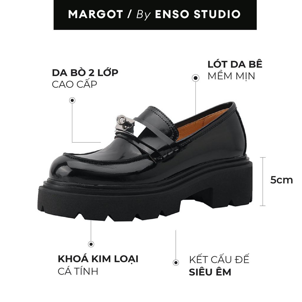ENSO - Giày Da Thật MARGOT Màu Trắng Kem
