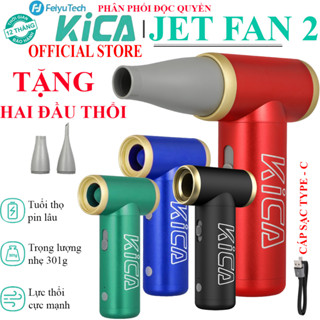 KICA JETFAN 2 - Máy thổi nén khí công suất lớn 100.000V/P thiết kế thân máy kim loại nhỏ nhẹ kiêm máy sấy tóc, hút bụi