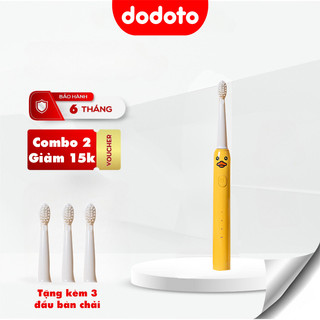 Bàn chải điện cho bé BR-CH1905ET mẫu Vịt con, sóng siêu âm tự động, lông chải mềm kháng khuẩn, Dodoto