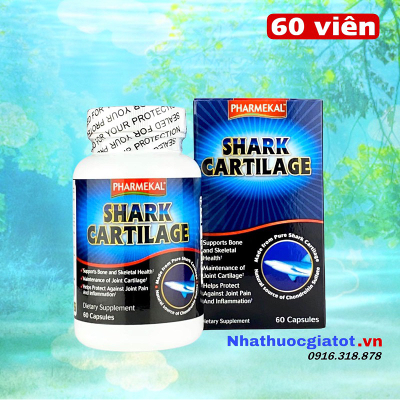 Viên Uống Sụn Cá Mập Từ Mỹ Pharmekal Shark Cartilage Hỗ Trợ Chắc Khỏe Hệ Xương khớp - Hộp 60 viên