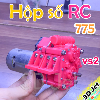 Hộp số giảm tốc motor 775, Hộp số 775, Hộp số Rc, Hộp số Vs2 bánh răng kim loại, hop so 775, hs, hs775
