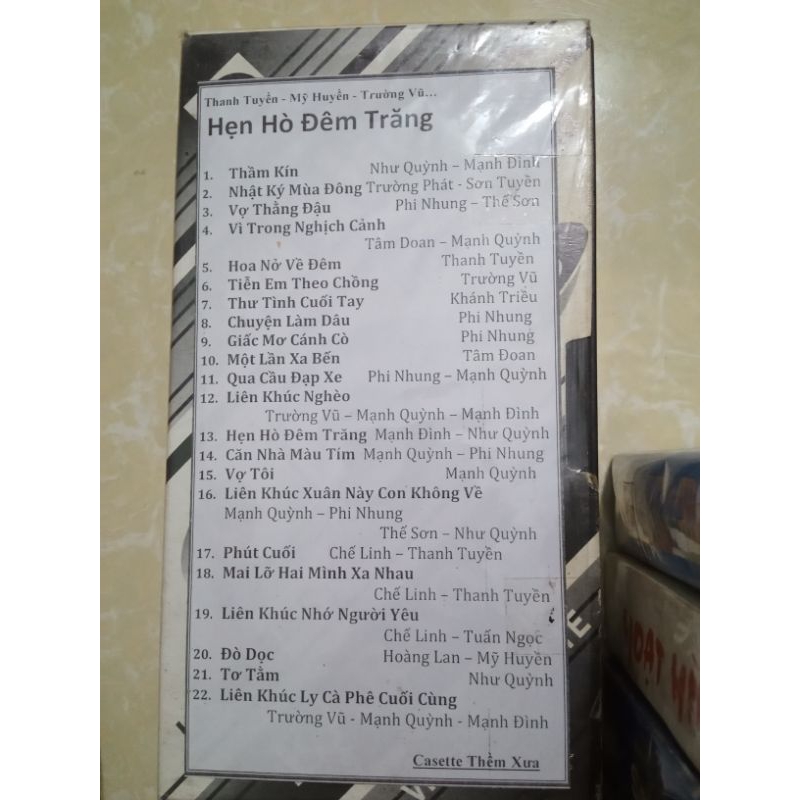 Băng video vhs cassette ca nhạc ntsc chủ đề hẹn hò đêm trăng