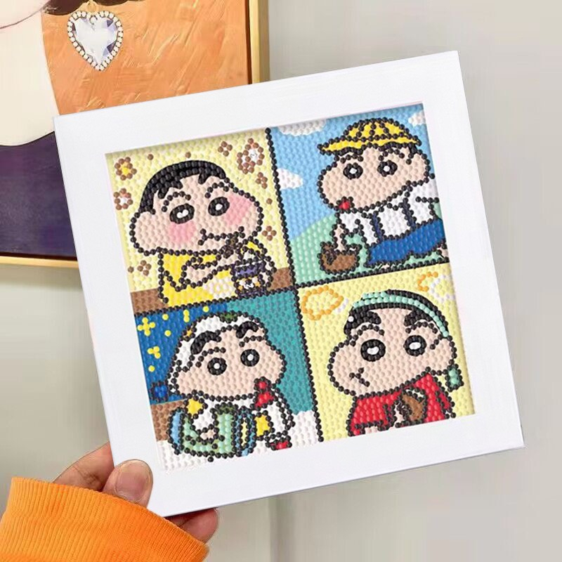 Tranh Đính Đá Sinh Nhật, Tranh Gắn Đá Mini Nhiều Hình Thủ Công Tự Làm Có Khung Trang Trí Đep Cho Bé Trai Và Gái