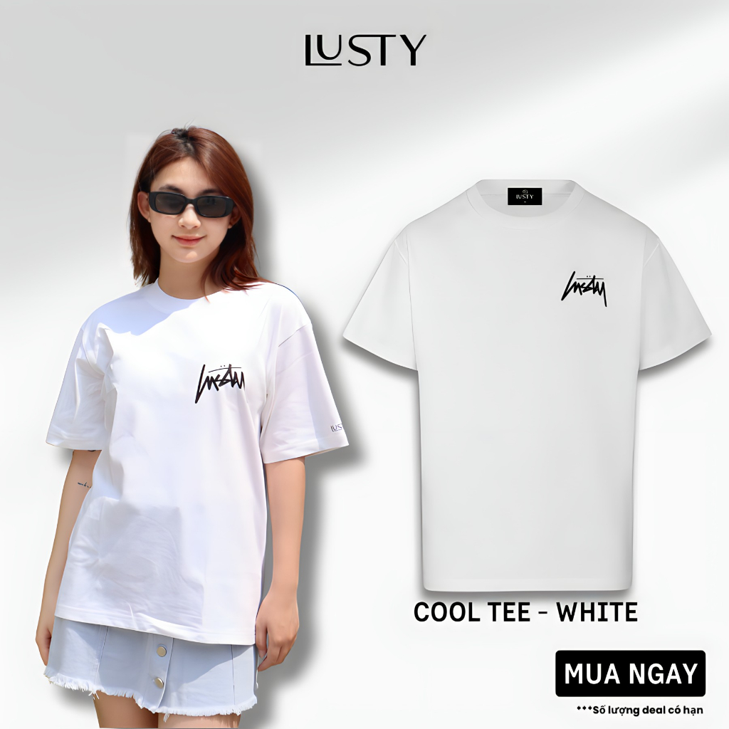 Áo Thun LUSTY Cool Áo Phông Cotton 100% Unisex Form Rộng Tay Lỡ Oversize Local Brand T-shirt Màu Trắng