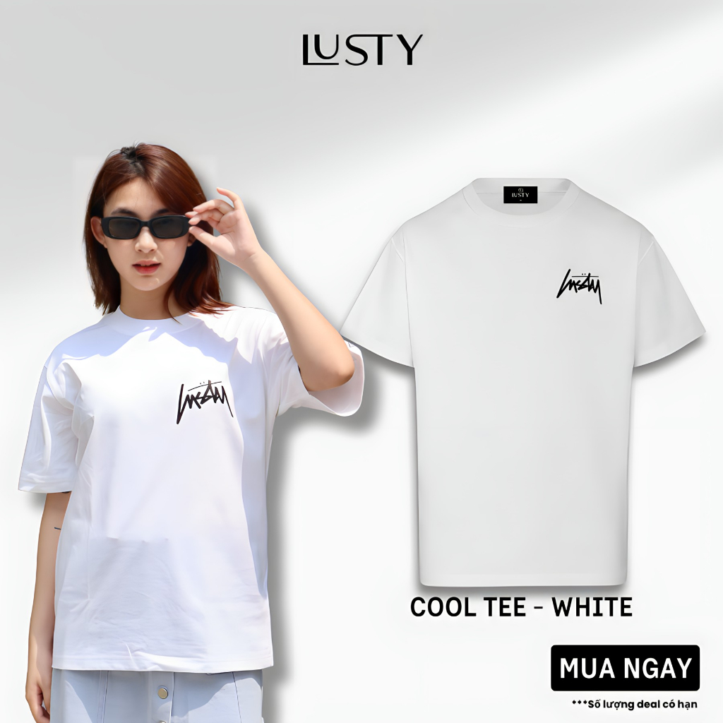 Áo Thun LUSTY Cool Áo Phông Cotton 100% Unisex Form Rộng Tay Lỡ Oversize Local Brand T-shirt Màu Trắng