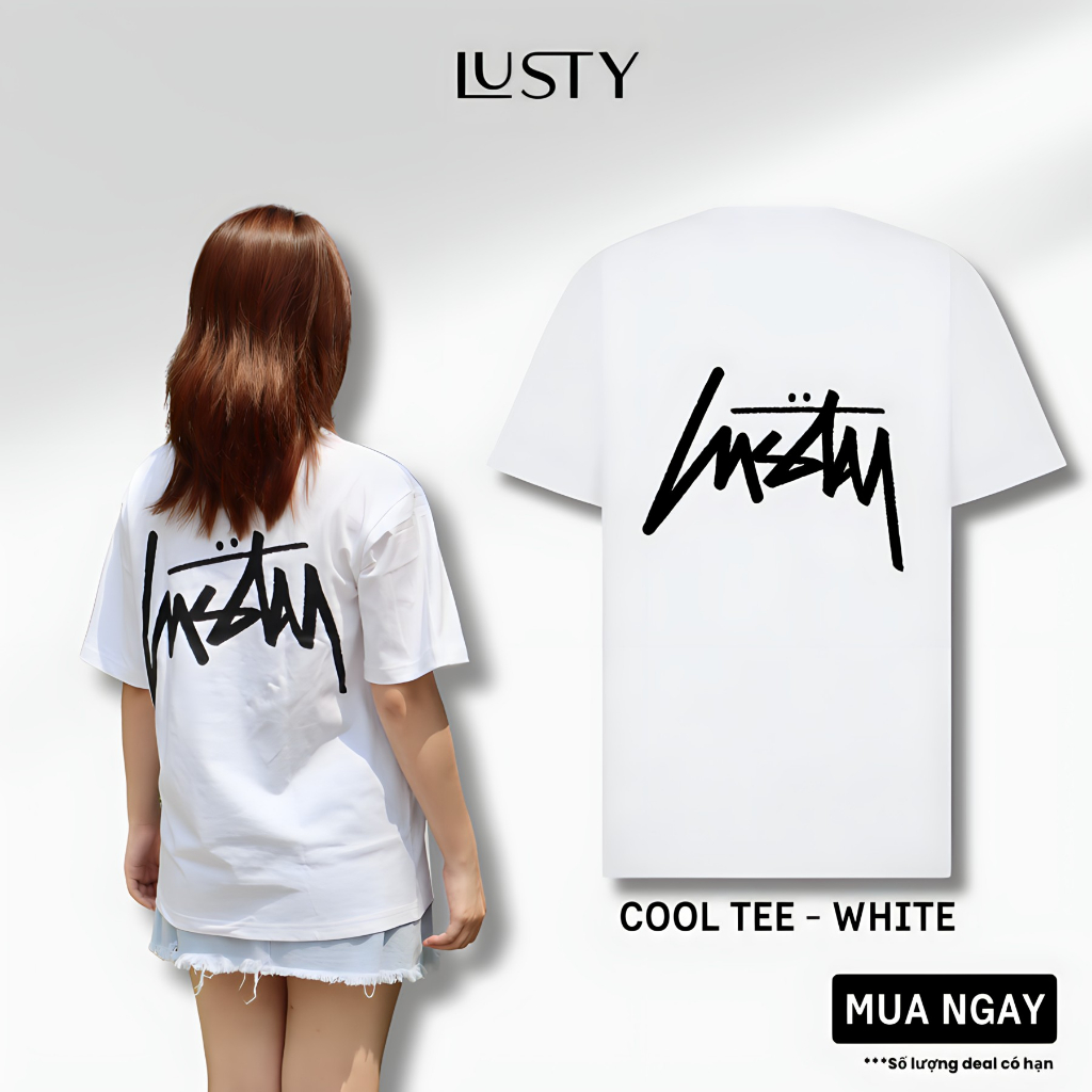 Áo Thun LUSTY Cool Áo Phông Cotton 100% Unisex Form Rộng Tay Lỡ Oversize Local Brand T-shirt Màu Trắng
