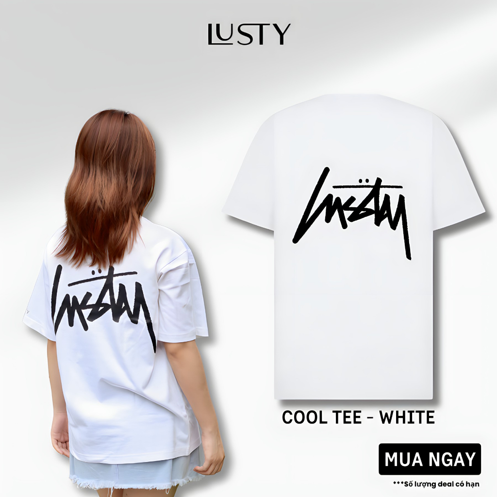 Áo Thun LUSTY Cool Áo Phông Cotton 100% Unisex Form Rộng Tay Lỡ Oversize Local Brand T-shirt Màu Trắng