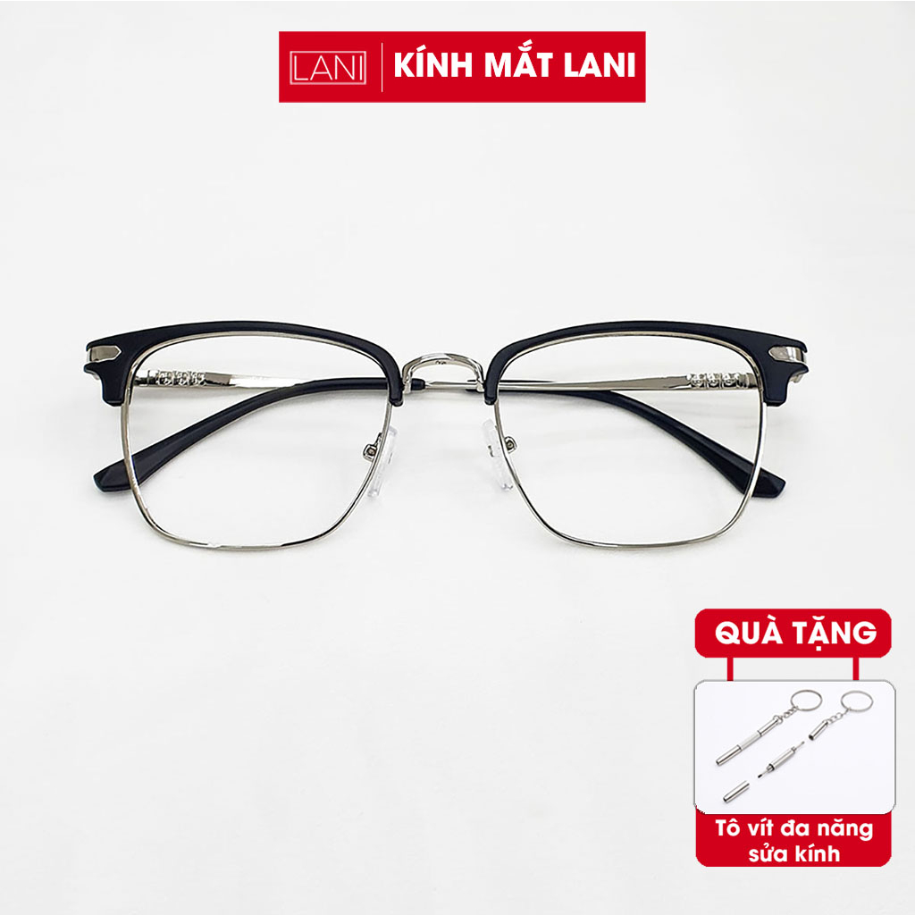 Gọng kính cận nam kính nửa viền club master LANI 9314 hợp kim cao cấp -  Mắt cận có độ theo yêu cầu