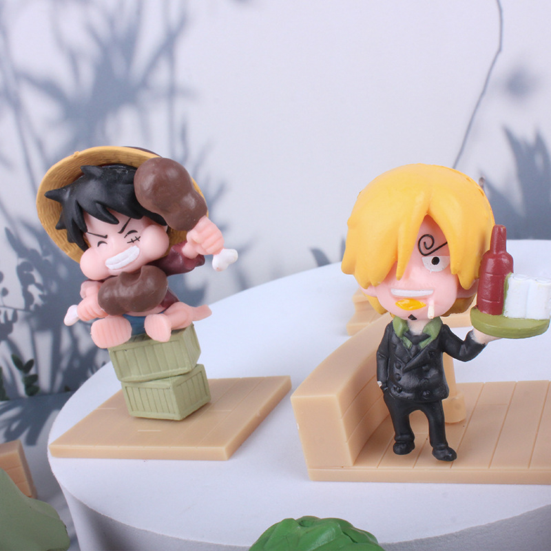 Mô Hình One Piece, Bộ 9 Nhân Vật Băng Hải Tặc Sân Khấu Phiên Bản Thế Hệ Thứ 59 Luffy Xay Thịt, Mô Hình Decor Trang Trí