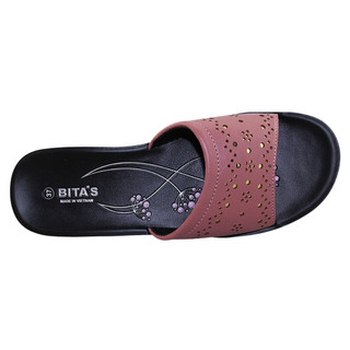 DÉP LÊ QUAI NGANG NỮ BITA'S ĐẾ THẤP DAN.87 (ĐEN + KEM + HỒNG) - BITAS