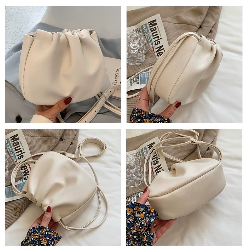 Túi đeo chéo nữ da mềm dây rút dáng tròn phong cách hàn quốc Bag.thuhien