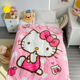 Chăn lông cừu hoạt hình cho bé hình Hello Kitty.