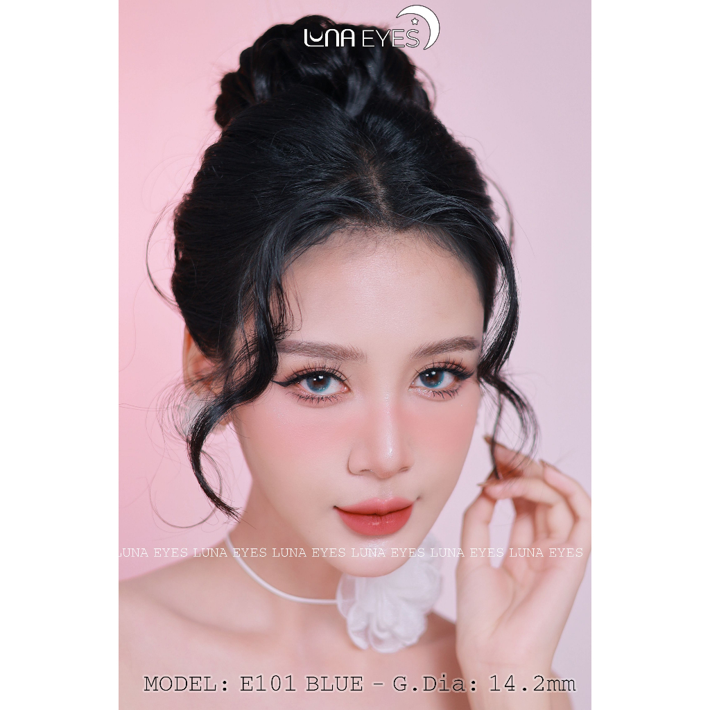 [1 year] Kính áp tròng LUNA EYES E101 BLUE - Lens size vừa