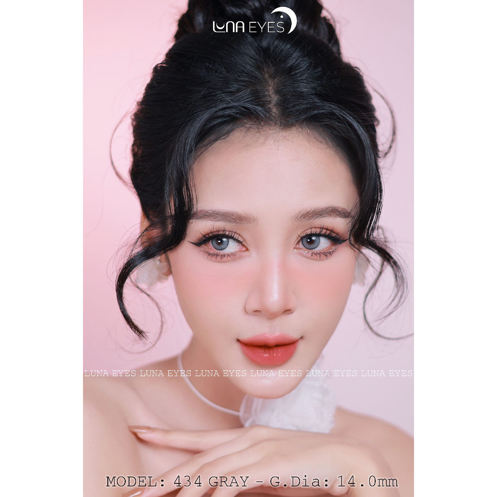 [1 year] Kính áp tròng LUNA EYES 434 GRAY - Lens size nhỏ