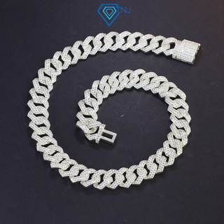  Dây chuyền nam cuban bạc 925 đính đá sang trọng vòng cổ cuban cao cấp DCK0062 - Trang Sức TNJ 