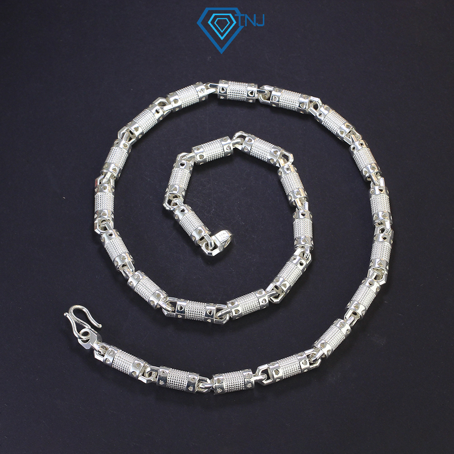 Dây chuyền bạc nam dạng đốt trúc sang trọng, cao cấp bạc khoá móc chắn chắn 2 cây DCK0068 - Trang Sức TNJ