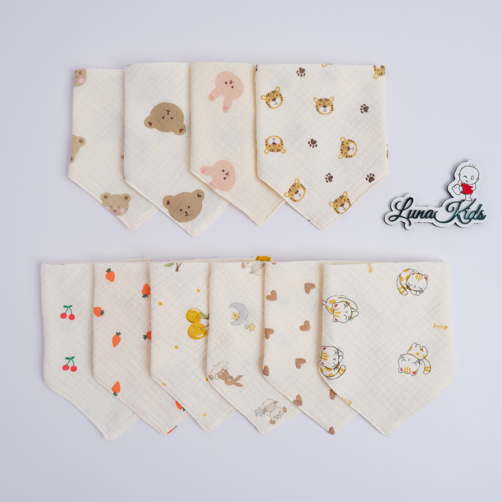 Yếm tam giác xô Muslintree mềm mại, thấm hút cho bé