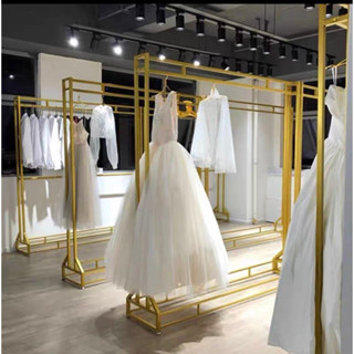 kệ vuông treo áo cưới sắt tĩnh điện ( TẶNG KÈM 15 MÓC NHỰA + DỤNG CỤ THÁO LẮP)