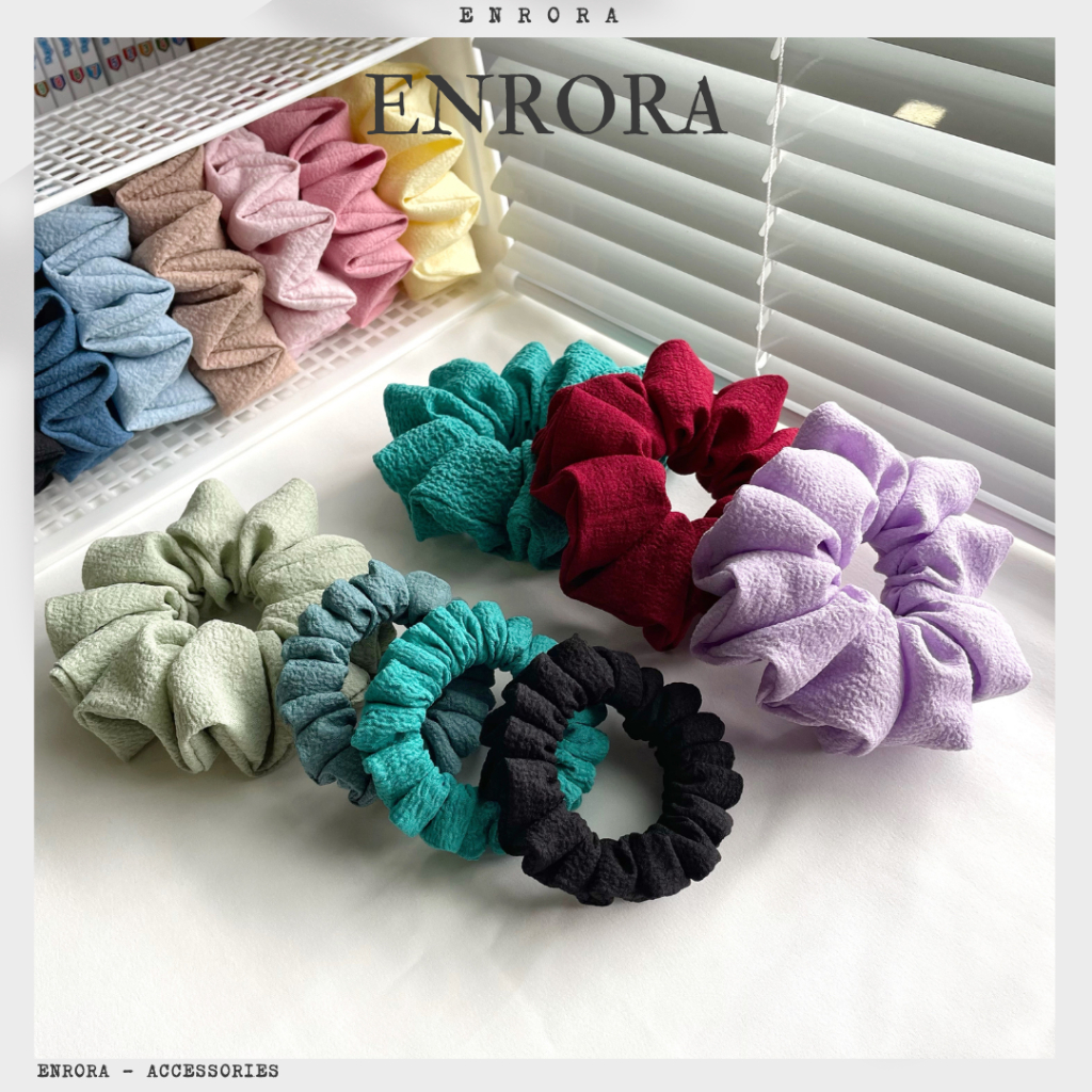 Scrunchies ENRORA Cột Tóc Vải Mini  nhiều Màu Sắc
