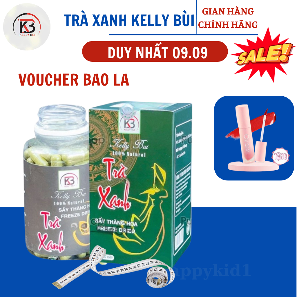 Trà Xanh Kelly Bùi Viên Uống Trà Xanh Giảm Mỡ Sau Sinh 180 Viên