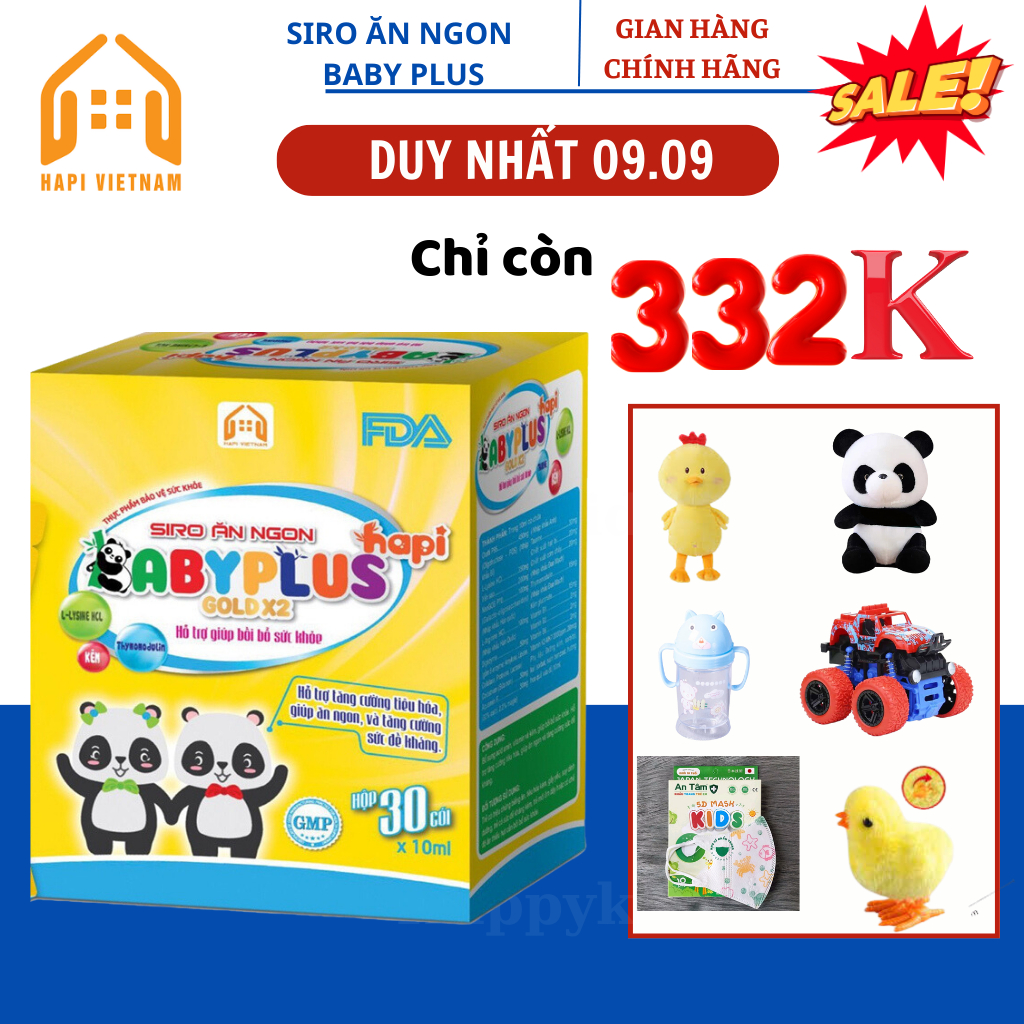 Siro Ăn Ngon Baby Plus Giúp Bé Ăn Ngon Ngủ Ngon Tăng Cân Tự Nhiên Tăng Sức Đề Kháng HAPI GROUP CHÍNH HÃNG