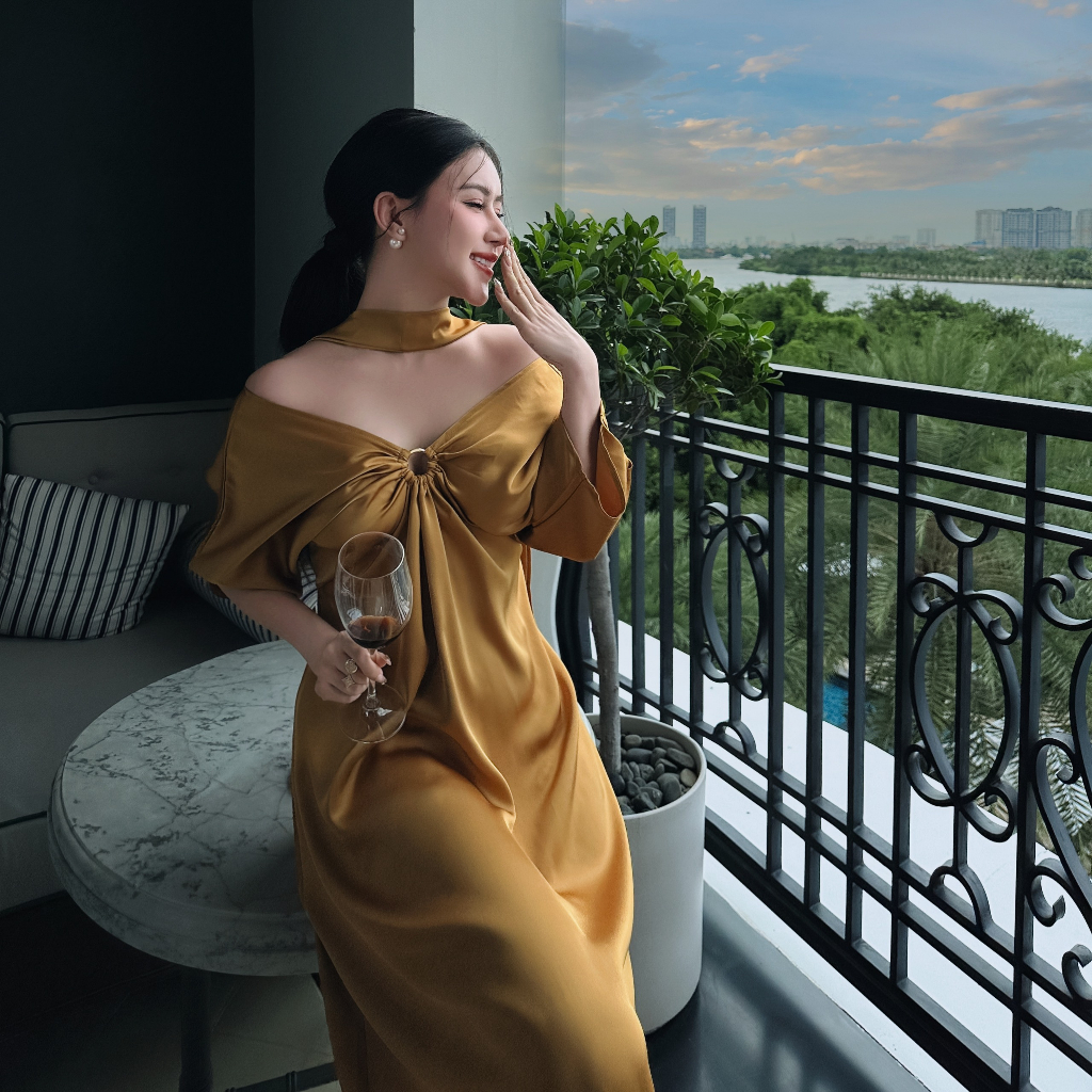 Váy LIDA chất liệu Lụa Hàn Châu by TIÊN THANH CLOTHES