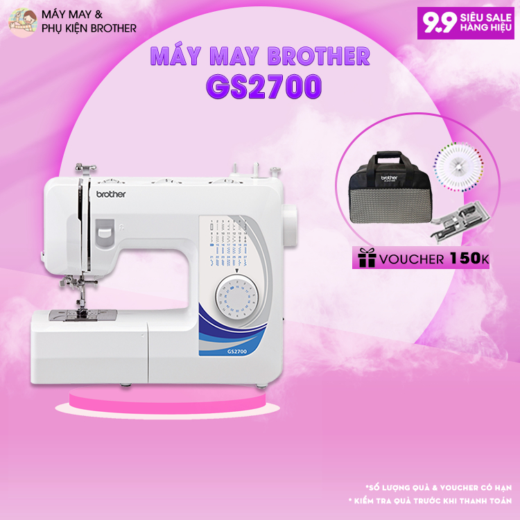 Máy May Gia Đình Brother GS2700 Hàng chính hãng xỏ chỉ tự động, Bảo hành 12 tháng