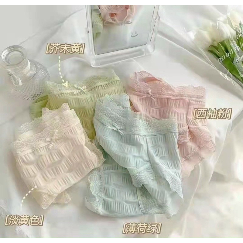 Quần lót nữ su nhún viền nhăn siêu co dãn,quần lót nữ đáy kháng khuẩn AD09
