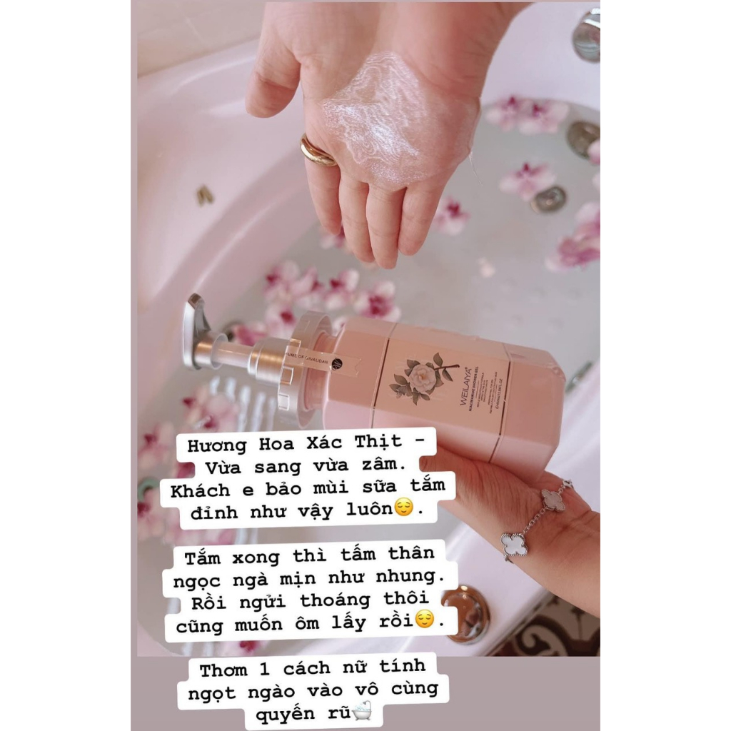SỮA TẮM HOA TRÀ WEILAIYA 450ML + DƯỠNG THỂ + SERUM BODY
