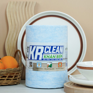Combo 2 Cuộn khăn lau bếp xanh KRCLEAN siêu thấm hút, đa năng làm từ vải không dệt cao cấp