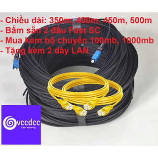 350m, 400m, 450m, 500m cáp quang 1 lõi bấm sẵn 2 đầu Fast Connector SC - Tùy chọn mua kèm bộ chuyển quang AB