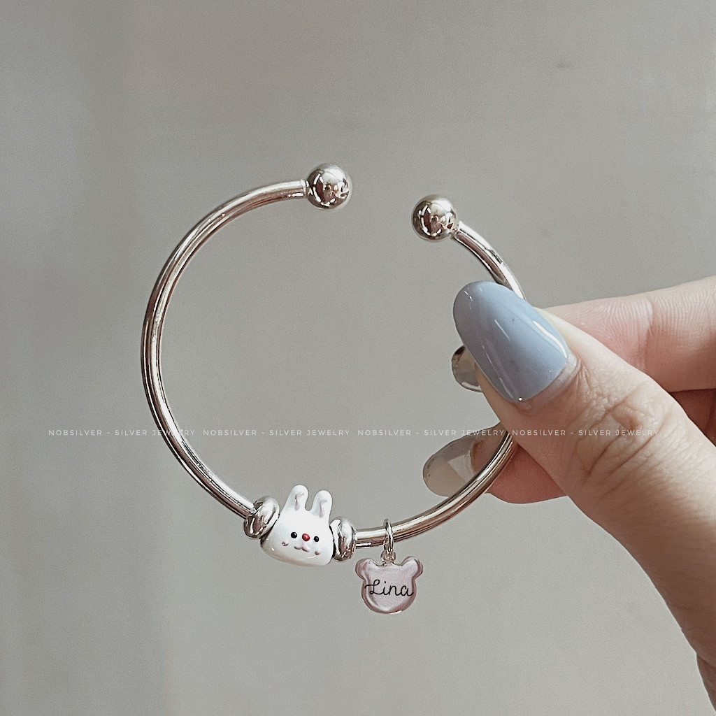Lắc tay có kèm charm dễ thương - Trang sức bạc Nobsilver ( GIÁ ƯU ĐÃI)