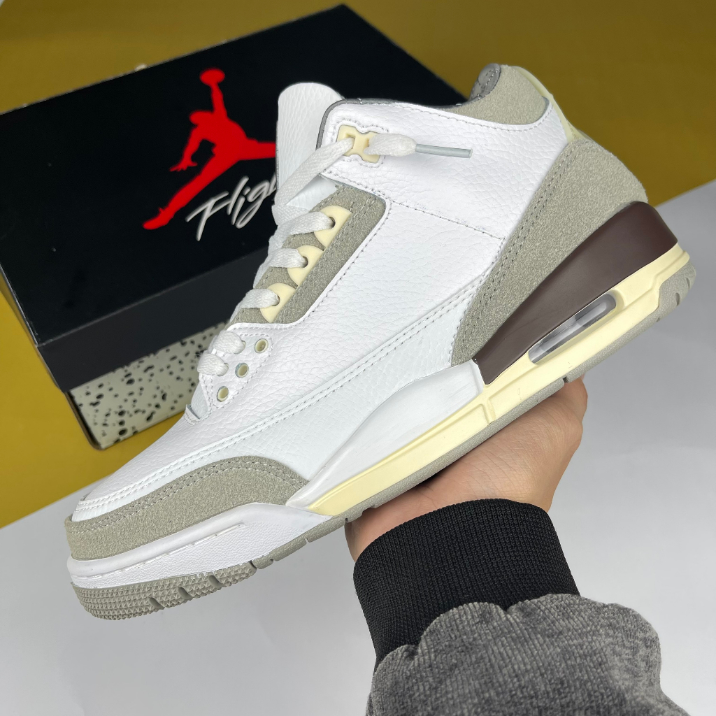 Giày A Ma Maniére x JD3 Retro SP Raised By Women, JD3 Trắng Xám Da Lộn Cao Cấp - Cat.Shoes