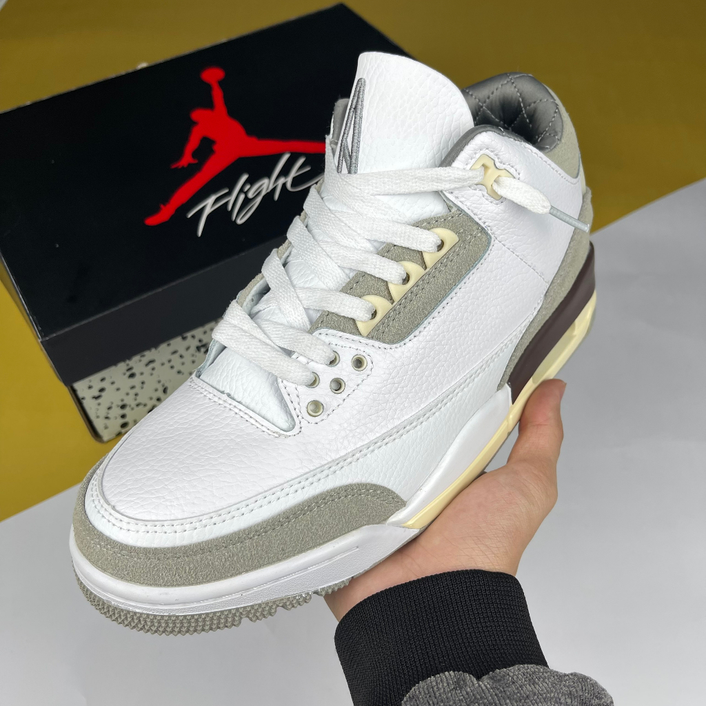 Giày A Ma Maniére x JD3 Retro SP Raised By Women, JD3 Trắng Xám Da Lộn Cao Cấp - Cat.Shoes