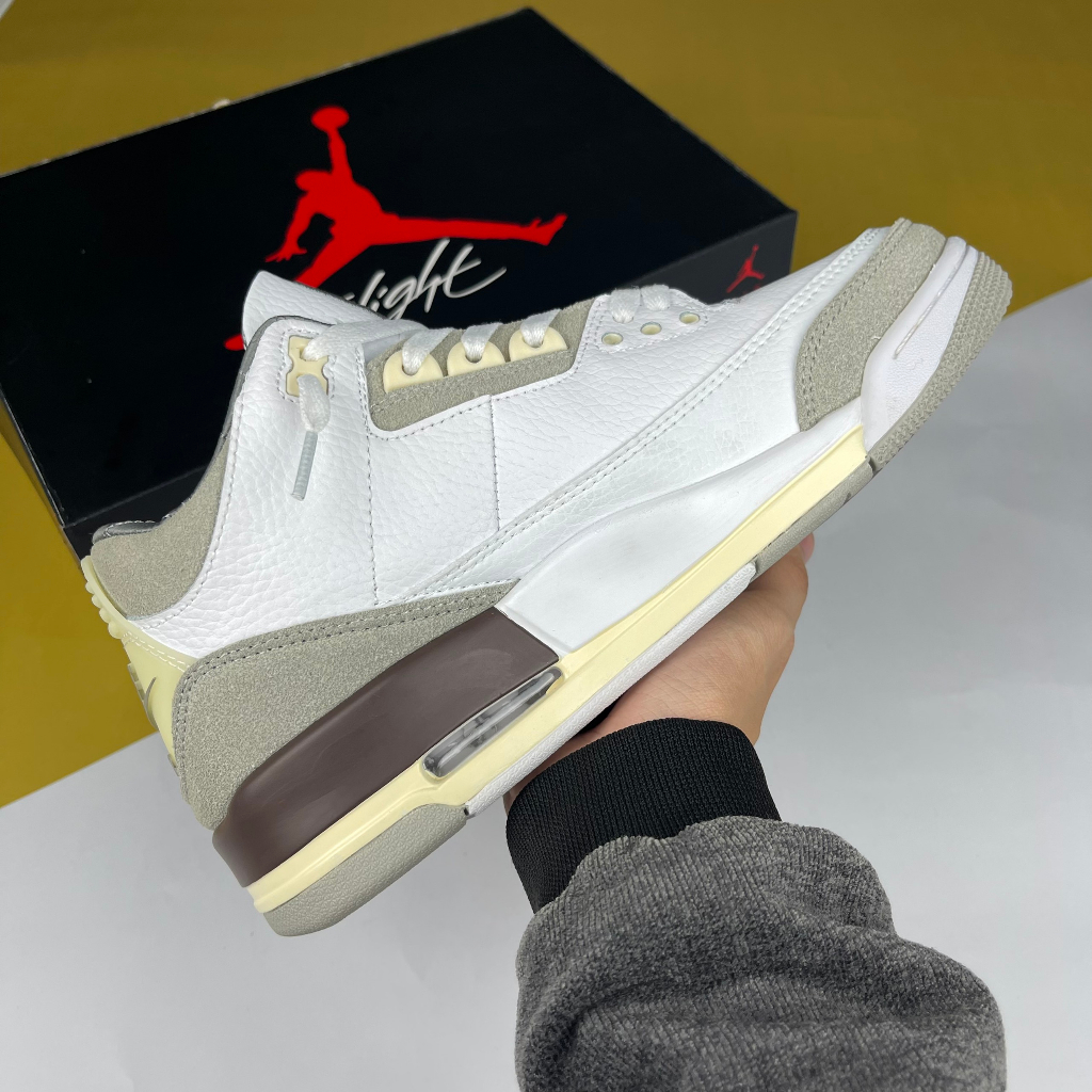 Giày A Ma Maniére x JD3 Retro SP Raised By Women, JD3 Trắng Xám Da Lộn Cao Cấp - Cat.Shoes