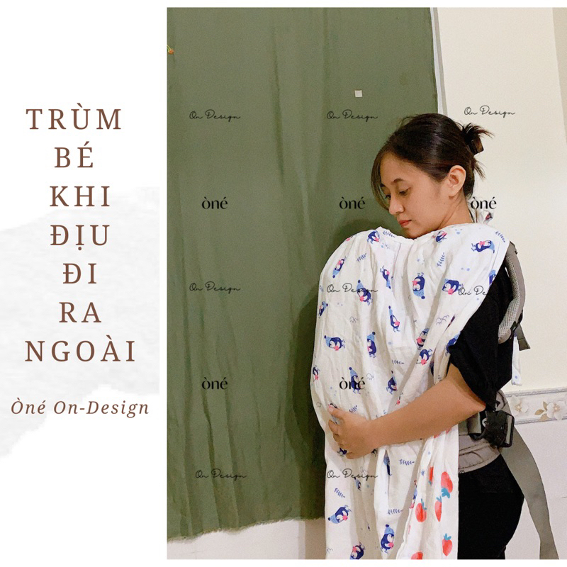 Khăn cho bé bú vải xô muslin 4 lớp dày dặn ,trùm bé khi đi ra ngoài, khăn choàng chống nắng cho bé, tránh gióp