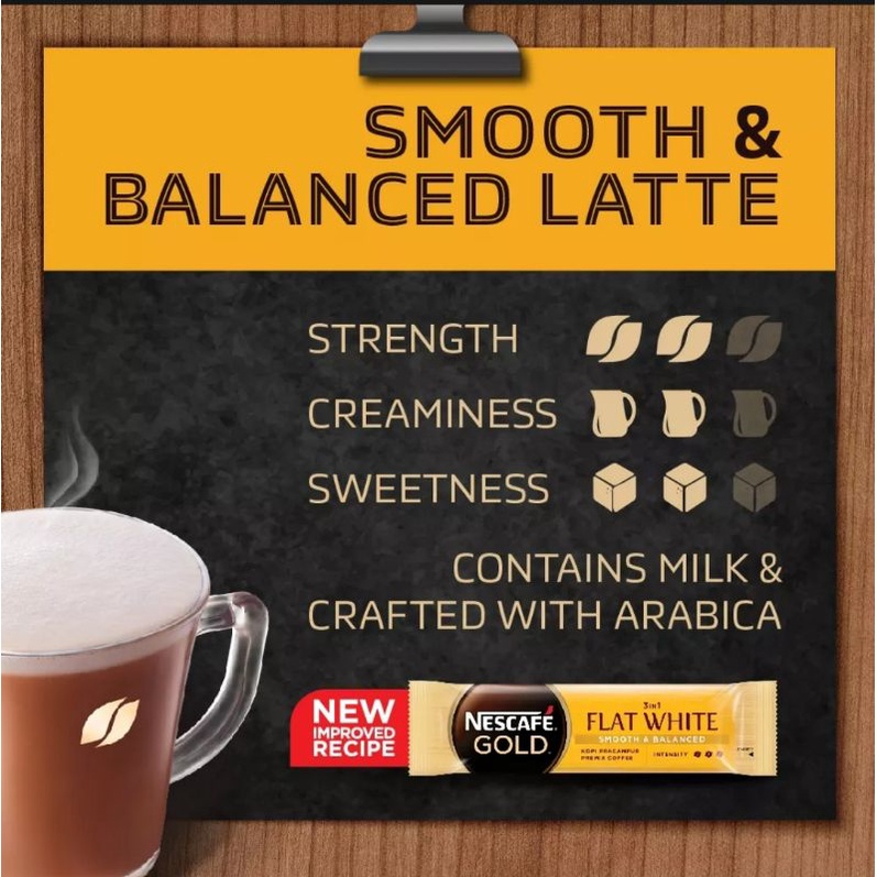 1 Gói Lẻ - Cà Phê Nescafé Gold Malaysia Vị Flat White / Creamy Latte / Dark Latte / Americano