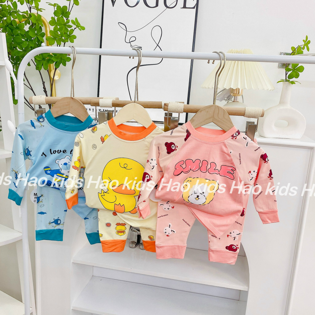 Bộ dài tay bé trai , bộ dài tay bé gái chất thun lạnh từ 4kg đến 15kg - jkids