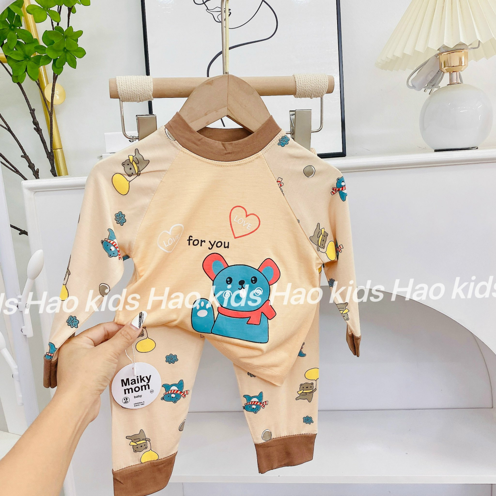 Bộ dài tay bé trai , bộ dài tay bé gái chất thun lạnh từ 4kg đến 15kg - jkids
