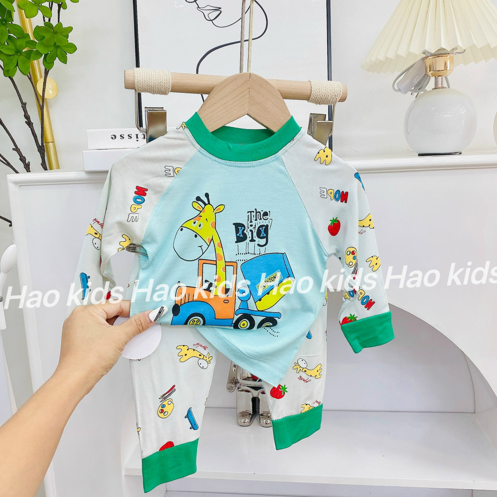 Bộ dài tay bé trai , bộ dài tay bé gái chất thun lạnh từ 4kg đến 15kg - jkids