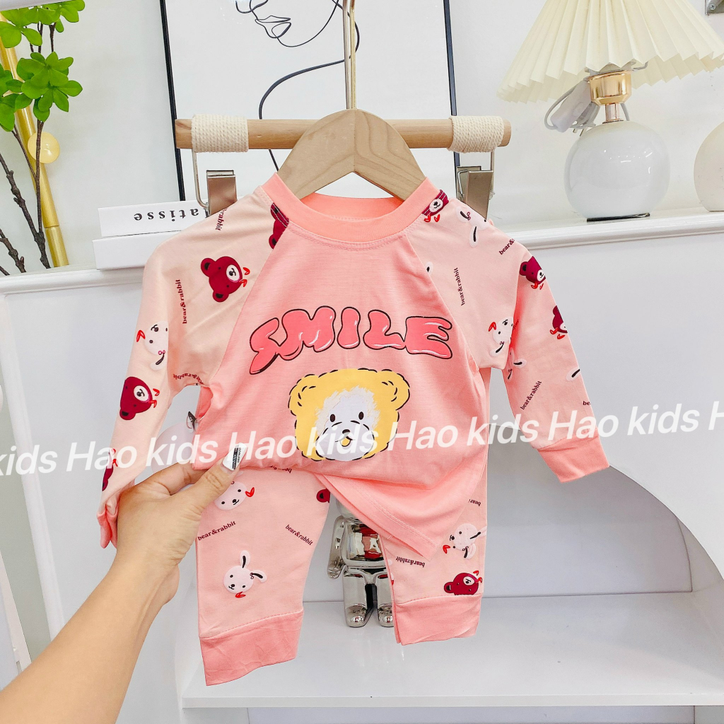 Bộ dài tay bé trai , bộ dài tay bé gái chất thun lạnh từ 4kg đến 15kg - jkids
