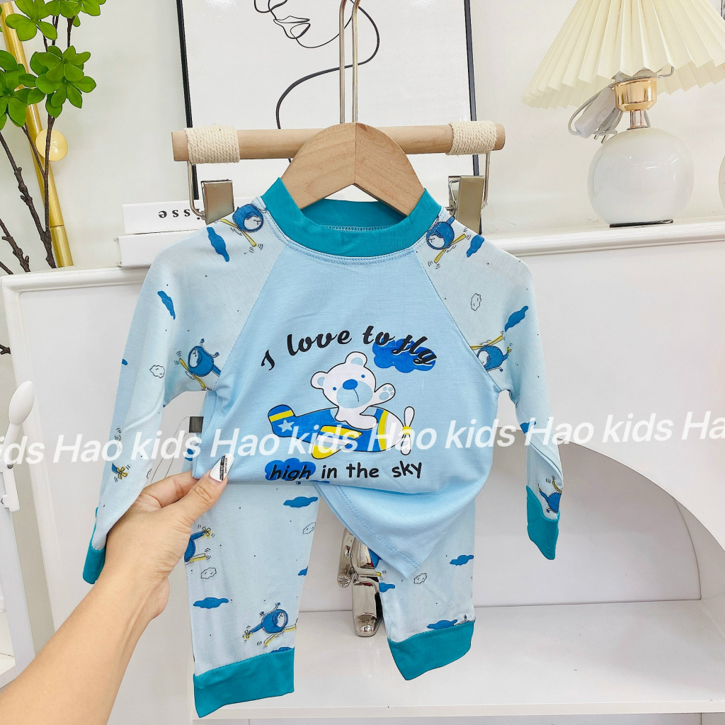 Bộ dài tay bé trai , bộ dài tay bé gái chất thun lạnh từ 4kg đến 15kg - jkids