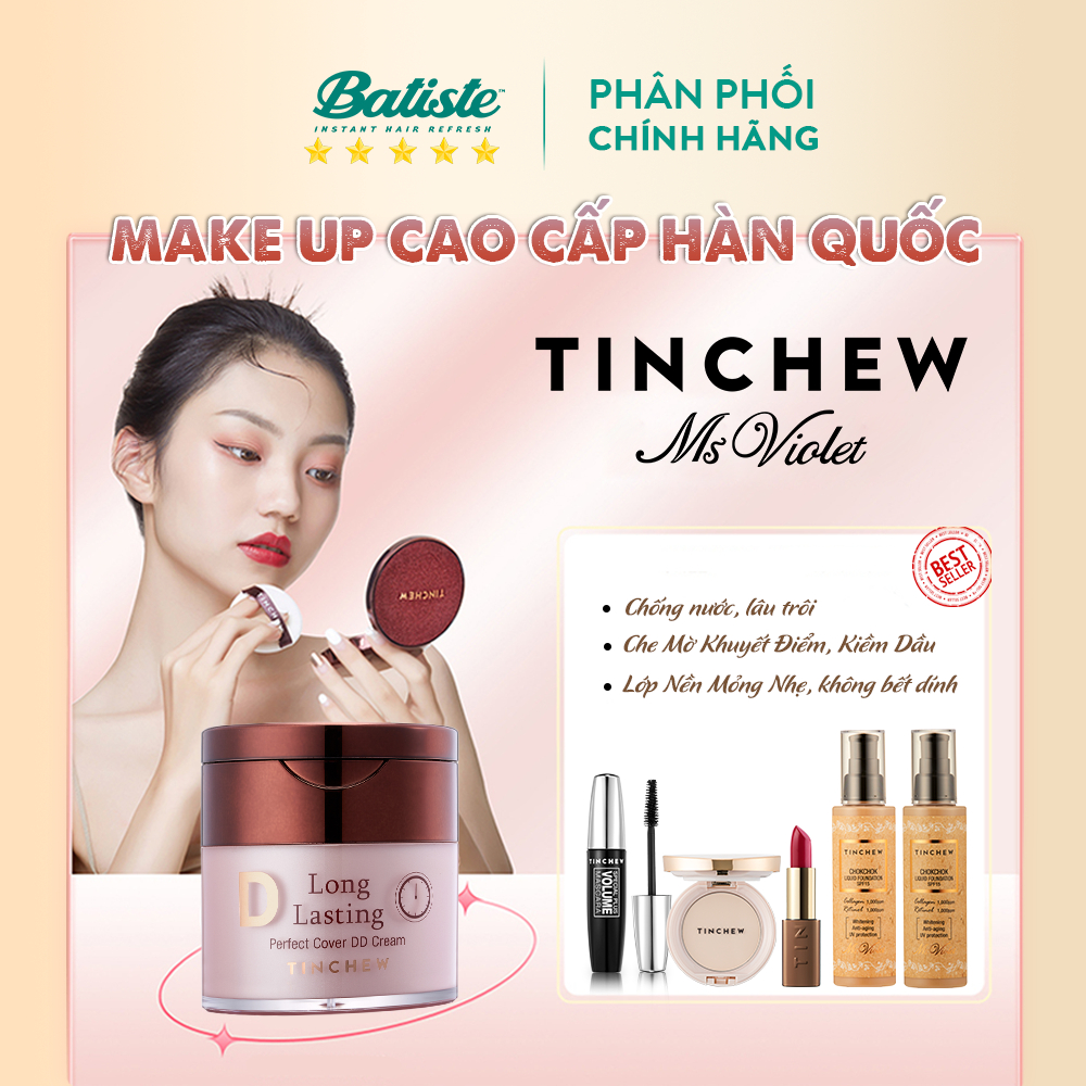 [Bộ trang điểm Tinchew] Kem Nền Che Khuyết Điểm DDcream + Kem Nền Dạng Lỏng ChokChok + Phấn Phủ Kiềm Dầu + Mascara