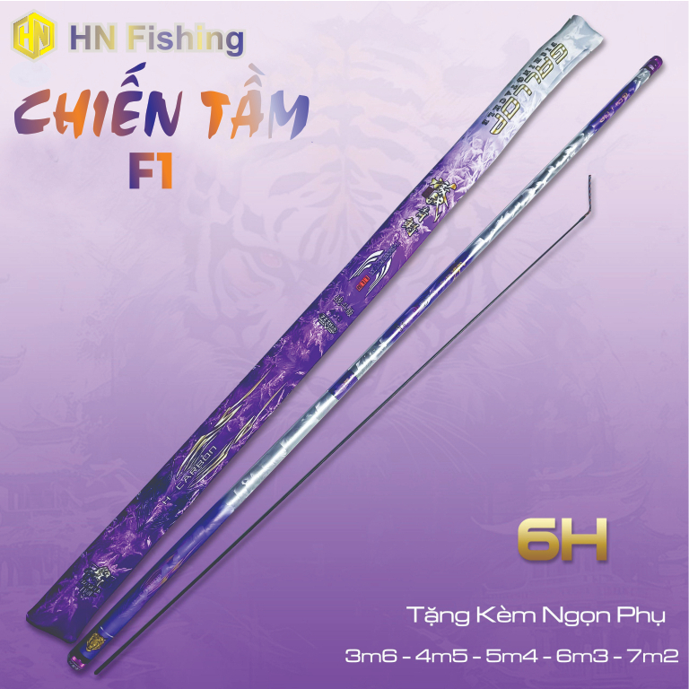Cần câu tay Chiến Tầm F1 độ cứng 6H. Cần câu đơn đài giá rẻ chuyên rô chép. Hoàng Nam Fishing