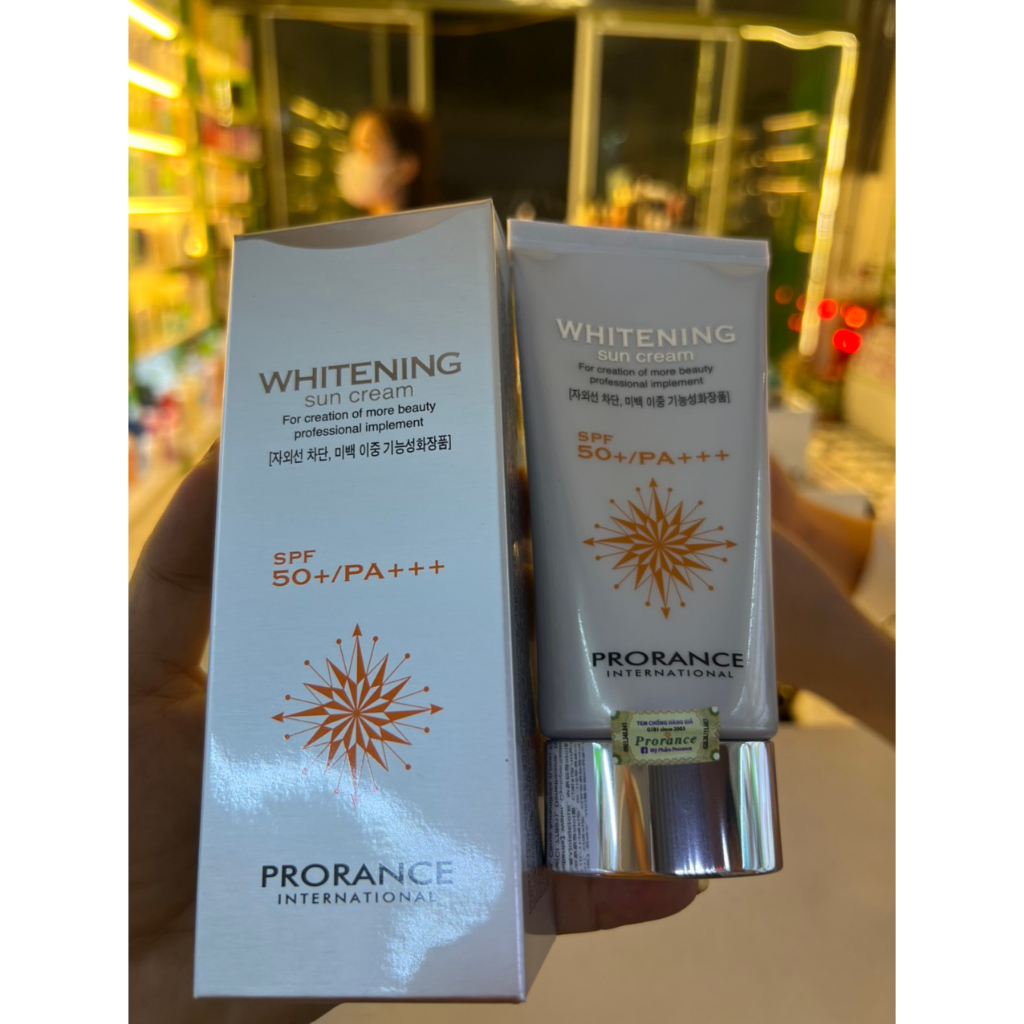 Kem chống nắng Prorance 3 lớp dưỡng trắng 50 độ +++ Whitening & Sun Cream UVA- UVB SPF 50PA+++ 70ml