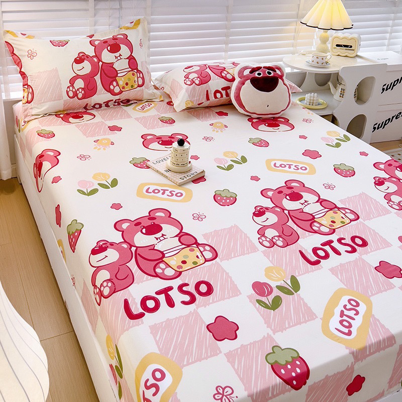 Bộ Ga Gối Cotton Poly✨m6/m8/2m - Samstore✨ Set 3 Món Ga 2 Vỏ Gối Cotton Poly Hoa Tiết Dễ Thương Cao Cấp