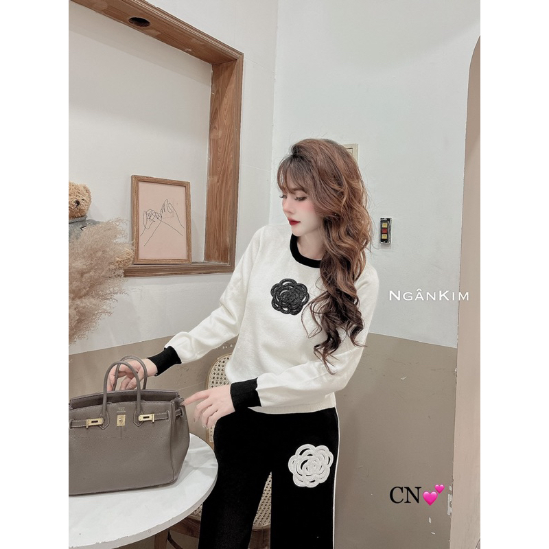 Set bộ len hoa C.N tôn dáng hàng QC